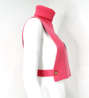 Chanel Pink Cashmere Crystal "29" Turtleneck Vest 2019