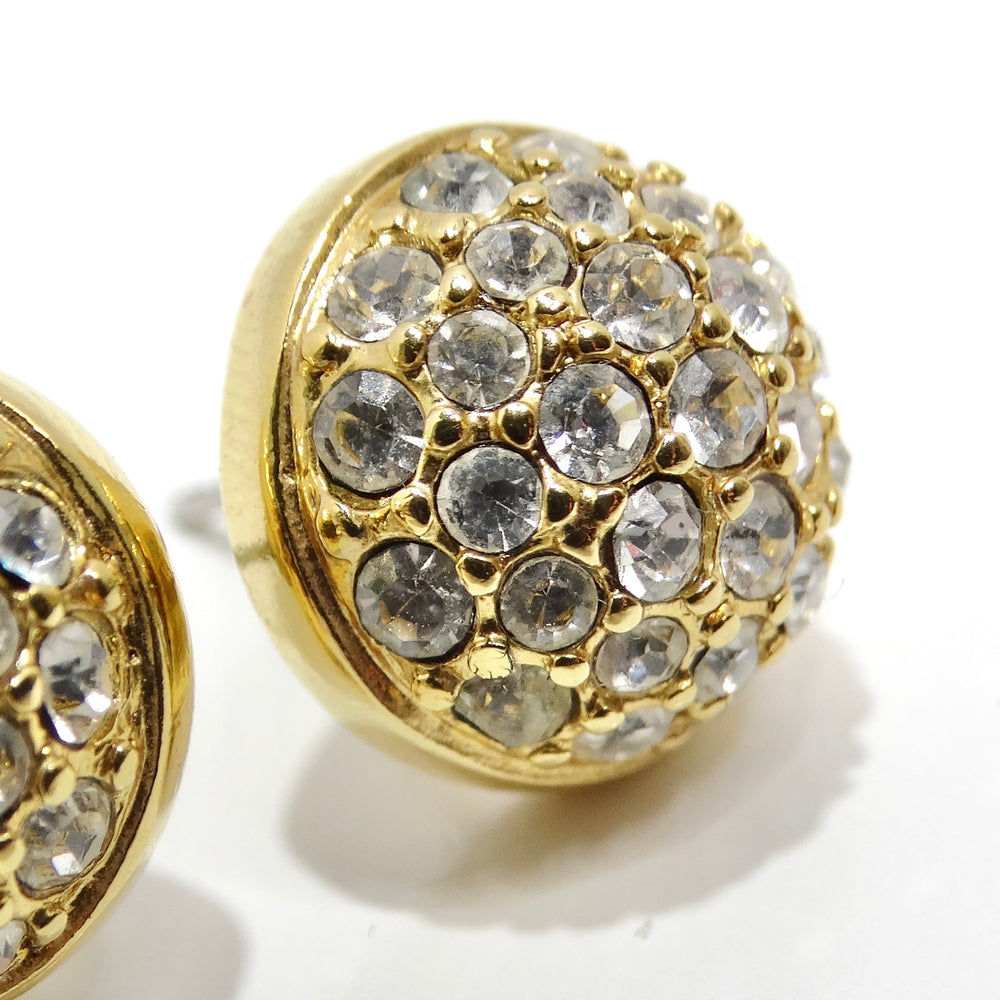 Swarovski Vintage 18K Gold Plated Rhinestone Stud Earrings