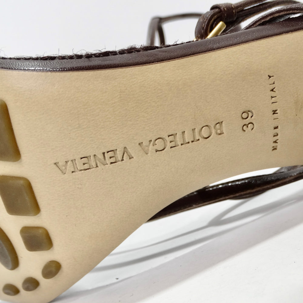 Bottega Veneta Brown Leather Square Toe Heels