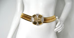 Judith Leiber 1980s Gold-Tone Stretch Double Belt With Rhinestone Buckle