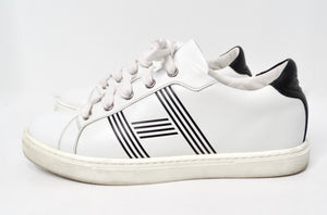 Hermes Advantage White & Black Leather Sneakers
