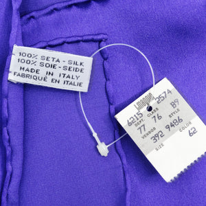 Chanel 1990s Purple Logo Printed Silk Scarf