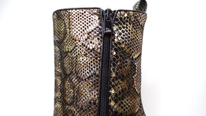 Christian Louboutin Suede Snake Print Platform Heel Boots