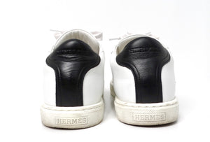 Hermes Advantage White & Black Leather Sneakers