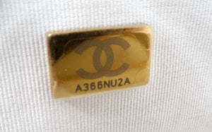 Chanel White Quilted Aged Calfskin Double-Sided Bowling Bag