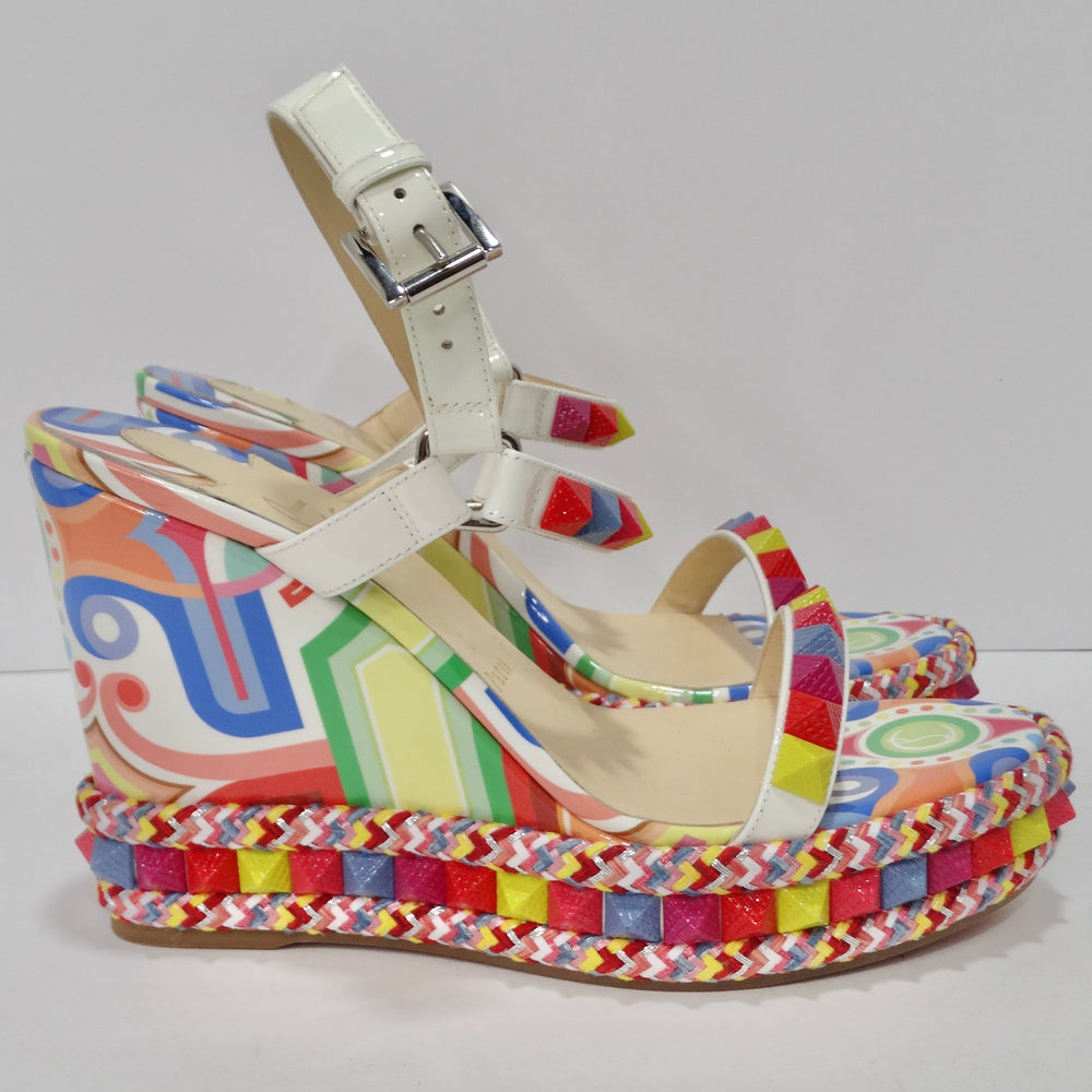 Christian Louboutin Multicolor Printed Stud Wedges