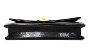 Chanel Black Grained Calfskin Leather Maxi Clutch Shoulder Bag 2024