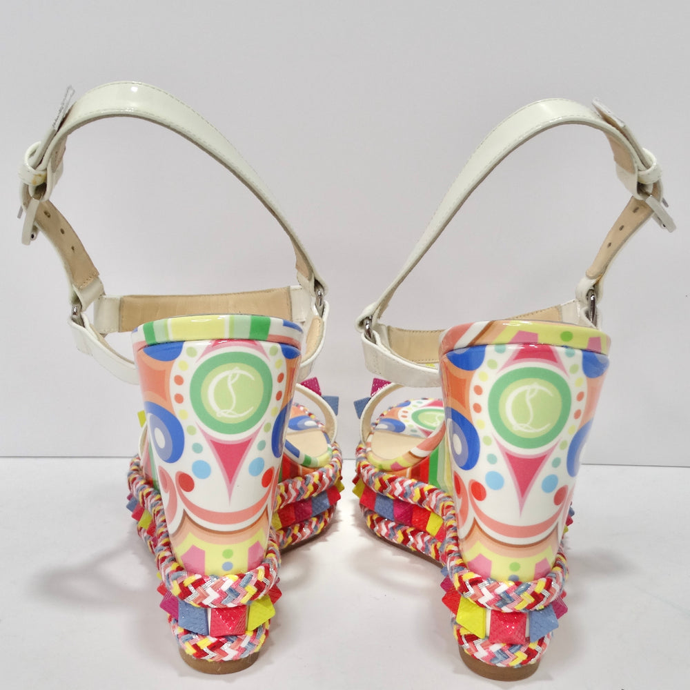 Christian Louboutin Multicolor Printed Stud Wedges