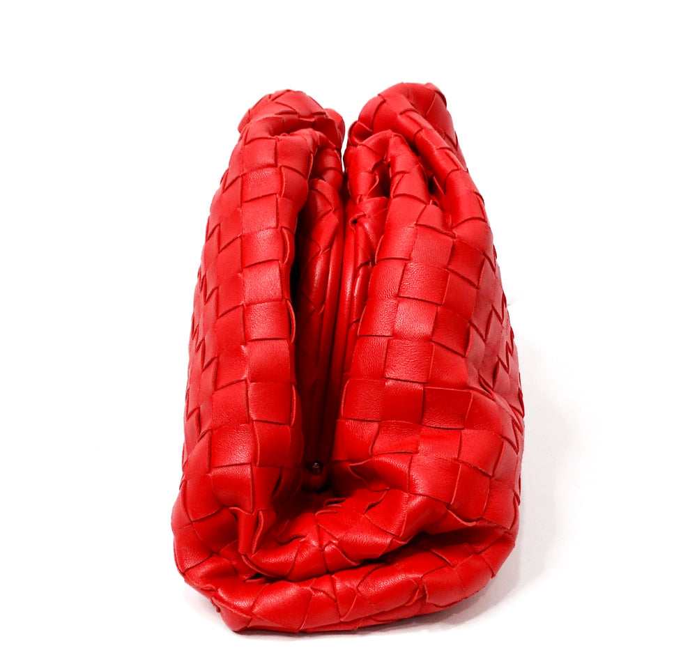 Bottega Veneta Red Nappa Maxi Intrecciato The Pouch Clutch
