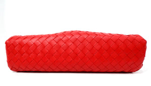 Bottega Veneta Red Nappa Maxi Intrecciato The Pouch Clutch