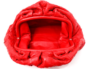 Bottega Veneta Red Nappa Maxi Intrecciato The Pouch Clutch