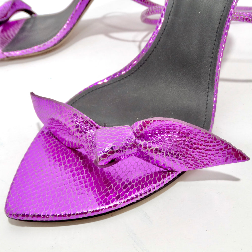 Isabel Marant Purple Leather Snakeskin Effect Heel Sandal