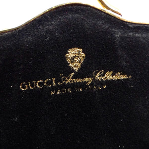 Gucci 1980s Gold Tone Metal Shell Minaudière Evening Bag
