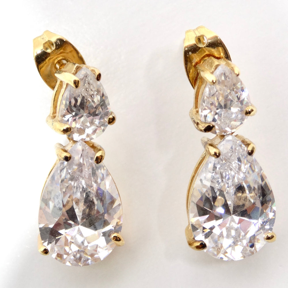 18K Gold Plated Vintage Tear Drop Earrings