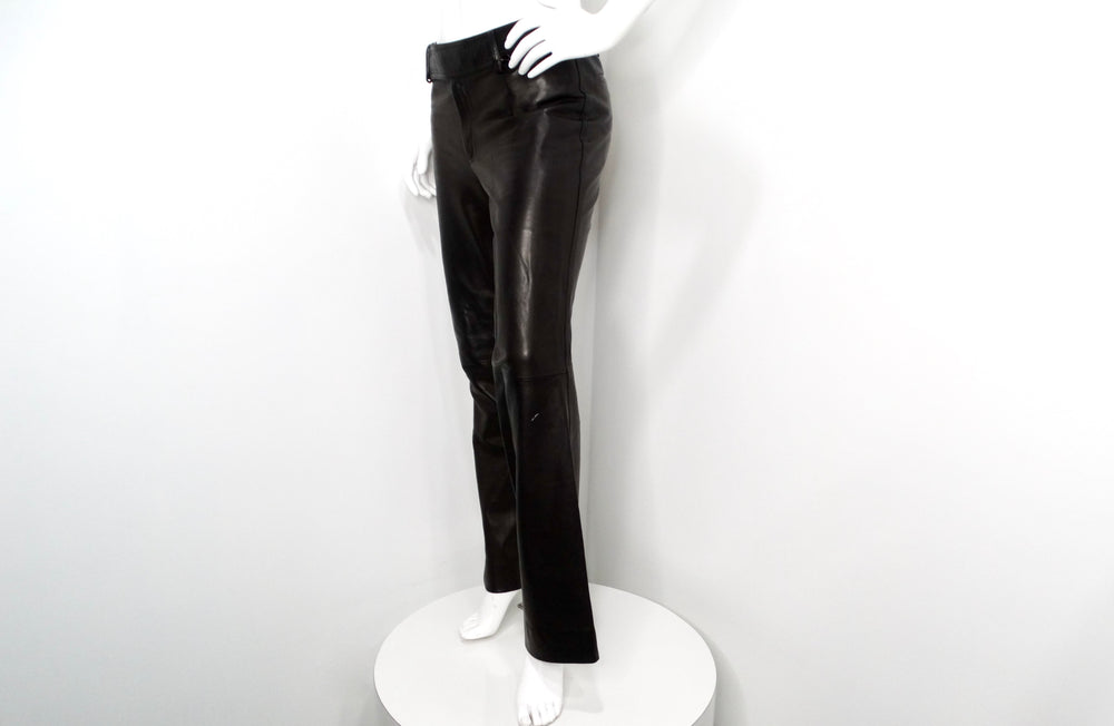 Tom Ford for Gucci 1990s Black Lambskin Leather Flare Pants