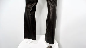 Tom Ford for Gucci 1990s Black Lambskin Leather Flare Pants