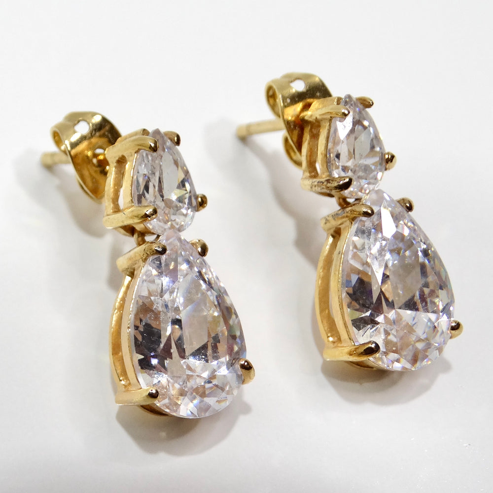 18K Gold Plated Vintage Tear Drop Earrings