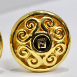 Fendi 1980s Gold Plated FF Clip-On Earrings