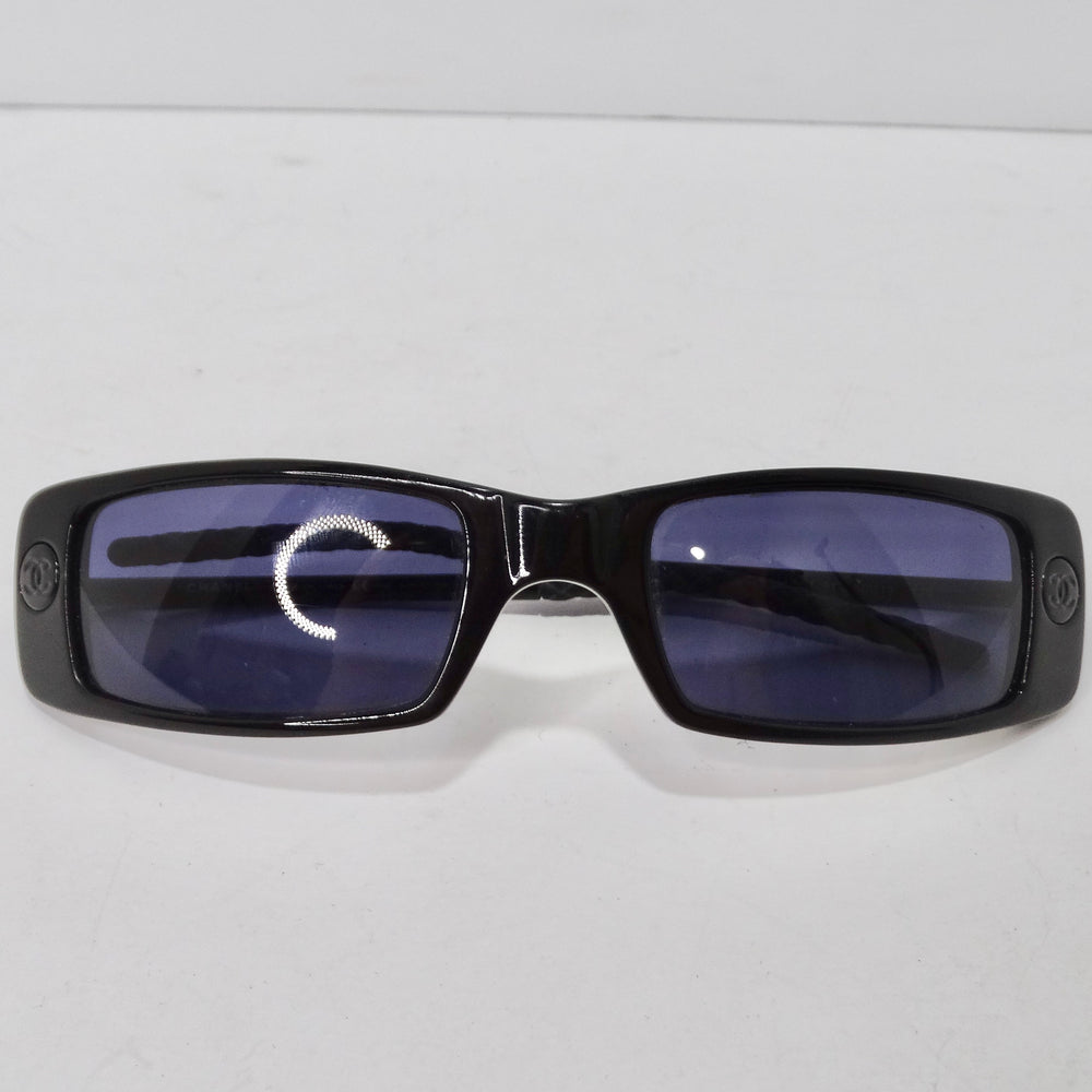 Chanel Brand New Black Mini CC White Black Lens Sunglasses - LAR Vintage