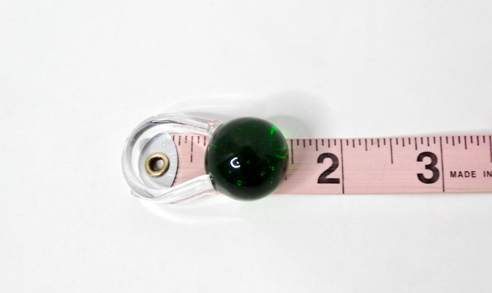 Handmade All Glass Green Ball Statement Fashion Ring