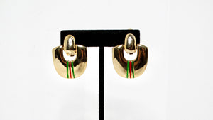 Paolo Gucci 1980s 18k Gold Plated Door Knocker Clip-On Earrings