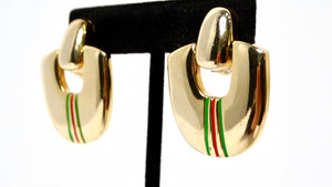 Paolo Gucci 1980s 18k Gold Plated Door Knocker Clip-On Earrings