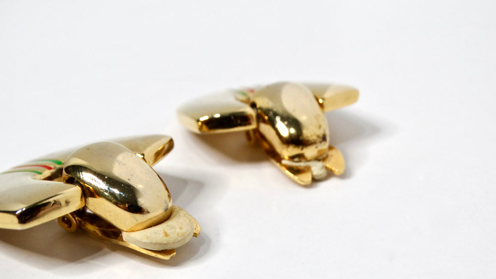 Paolo Gucci 1980s 18k Gold Plated Door Knocker Clip-On Earrings