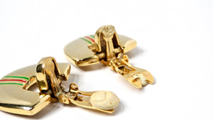 Paolo Gucci 1980s 18k Gold Plated Door Knocker Clip-On Earrings