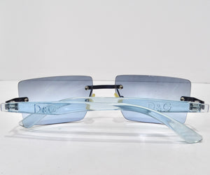 Dolce & Gabbana Y2K Blue Rectangular Frame Sunglasses