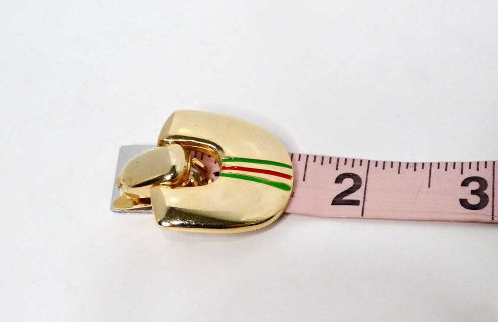 Paolo Gucci 1980s 18k Gold Plated Door Knocker Clip-On Earrings