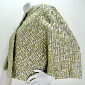 Marni Green Metallic Knit Jacket