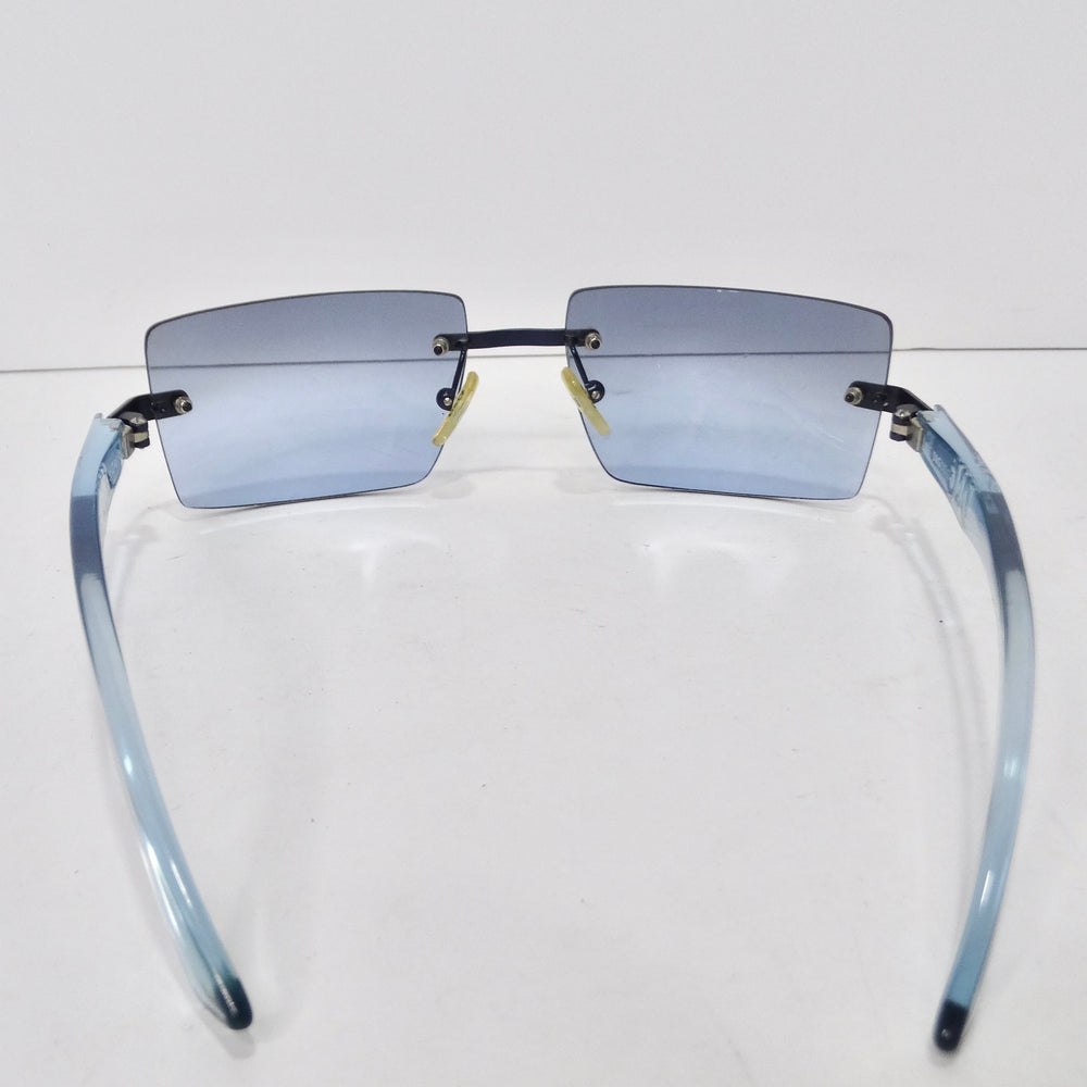 Dolce & Gabbana Y2K Blue Rectangular Frame Sunglasses