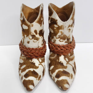 Golden Goose Cow Print Calf Hair Ankle Boots
