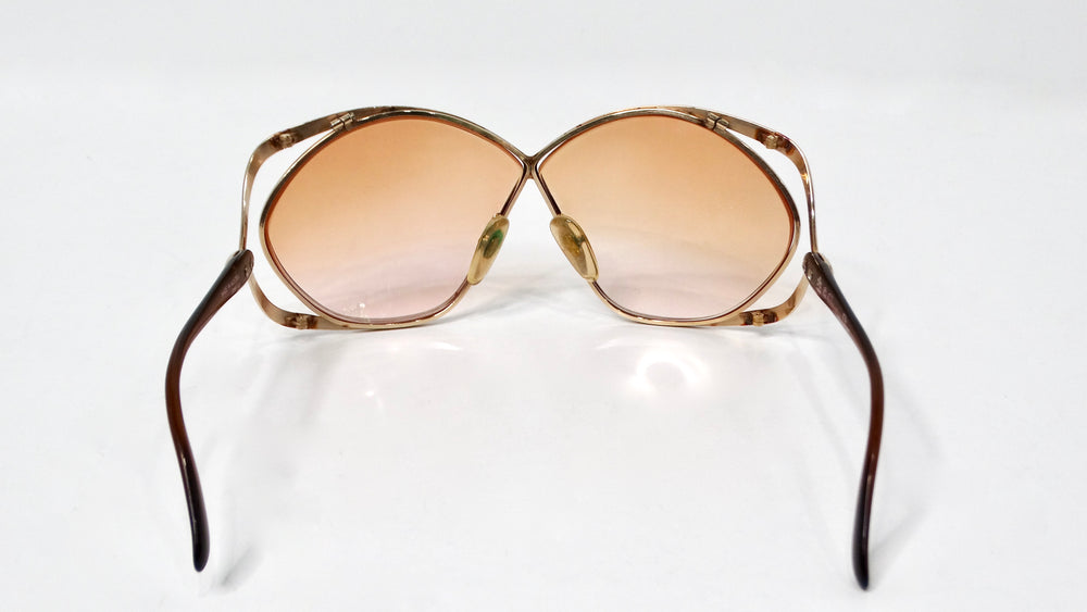 Christian Dior 1980s Butterfly 2056 Orange Gradient Tinted Lens Sunglasses