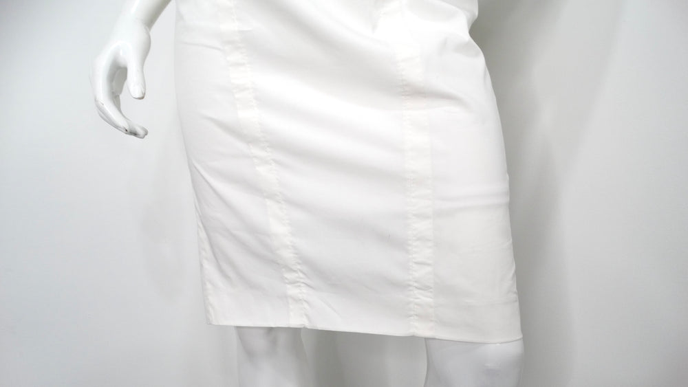 Prada White & Gold-Tone Eyelet Zip-Back Shift Dress