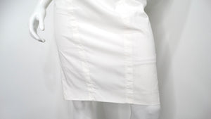 Prada White & Gold-Tone Eyelet Zip-Back Shift Dress