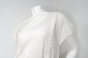 Prada White & Gold-Tone Eyelet Zip-Back Shift Dress