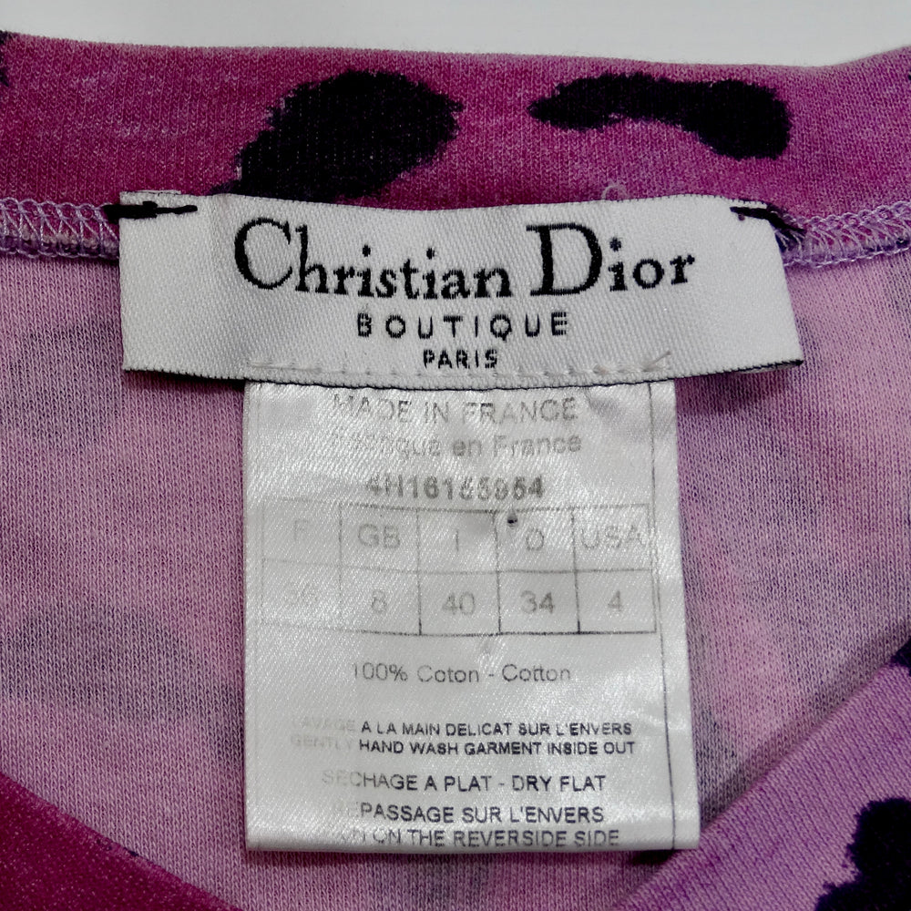 Christian Dior 2004 Y2K Dice Leopard Print T-Shirt