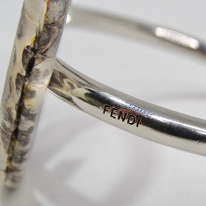 Fendi Snakeskin Silver Tone Bracelet