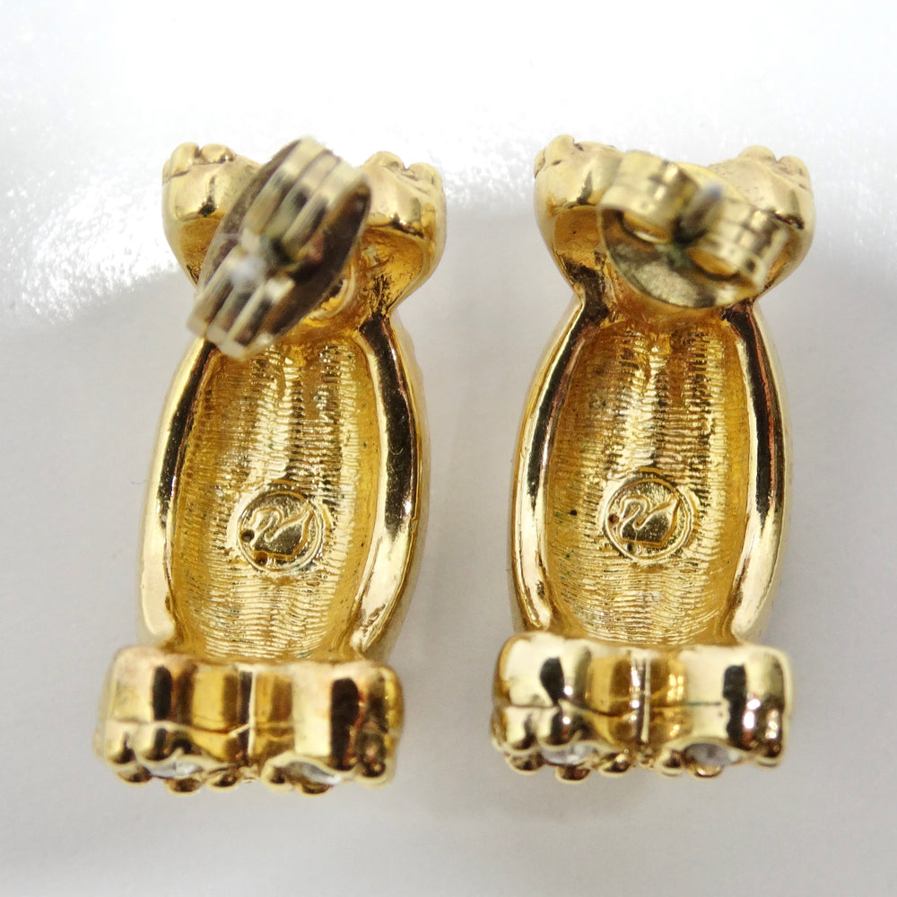 Swarovski 18K Gold Plated Rhinestone Huggie Earrings
