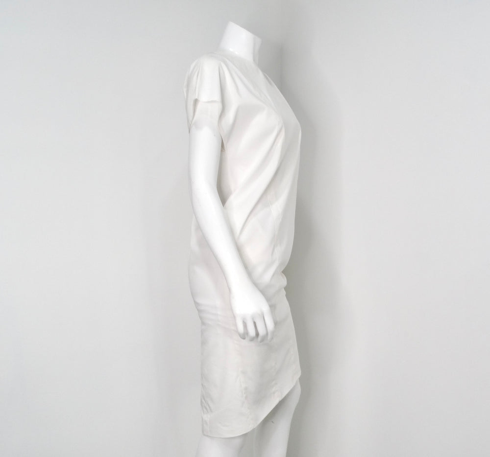 white dress with gold zipper Calvin Klein White Dress W/ Accent Gold Zippers Size 4