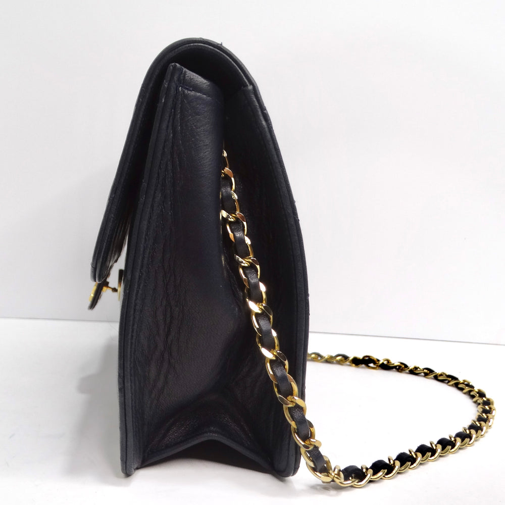 Chanel 1980s Single Flap Navy Leather Handbag – Vintage by Misty