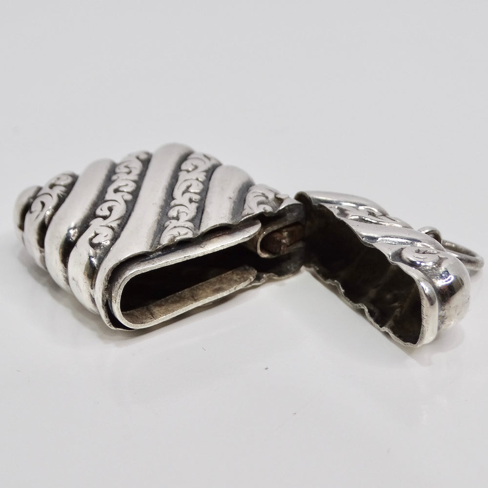1950 Sterling Silver Matchbox Pendent