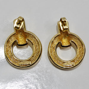 Christian Dior Vintage 18K Gold Plated Rhinestone Earrings