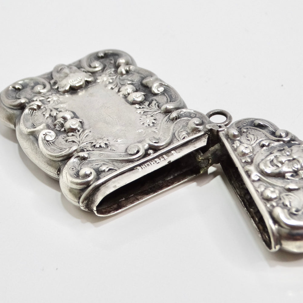 1940s Sterling Silver Engraved Matchbox Pendent