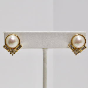 14K Gold Plated Vintage Pearl Earrings