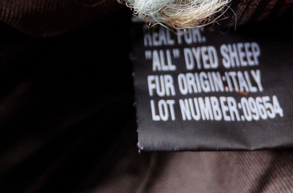 Prada Teal & Brown Dyed Sheep Fur Baseball Cap
