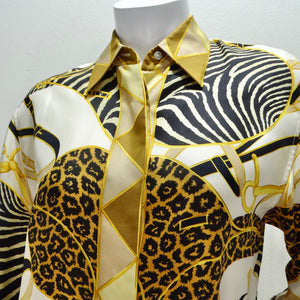 Gucci 1990s Silk Printed Button-Up Shirt