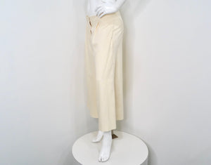 Stella McCartney Cream Wide-Leg Cropped Trousers