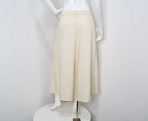 Stella McCartney Cream Wide-Leg Cropped Trousers